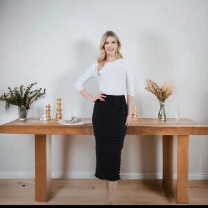 Black Textured Boutique Skirt